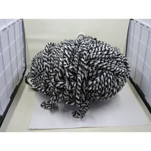 Unbranded Large Black Grey White Yarn Skein Super Bulky Thickness 10.55 Oz